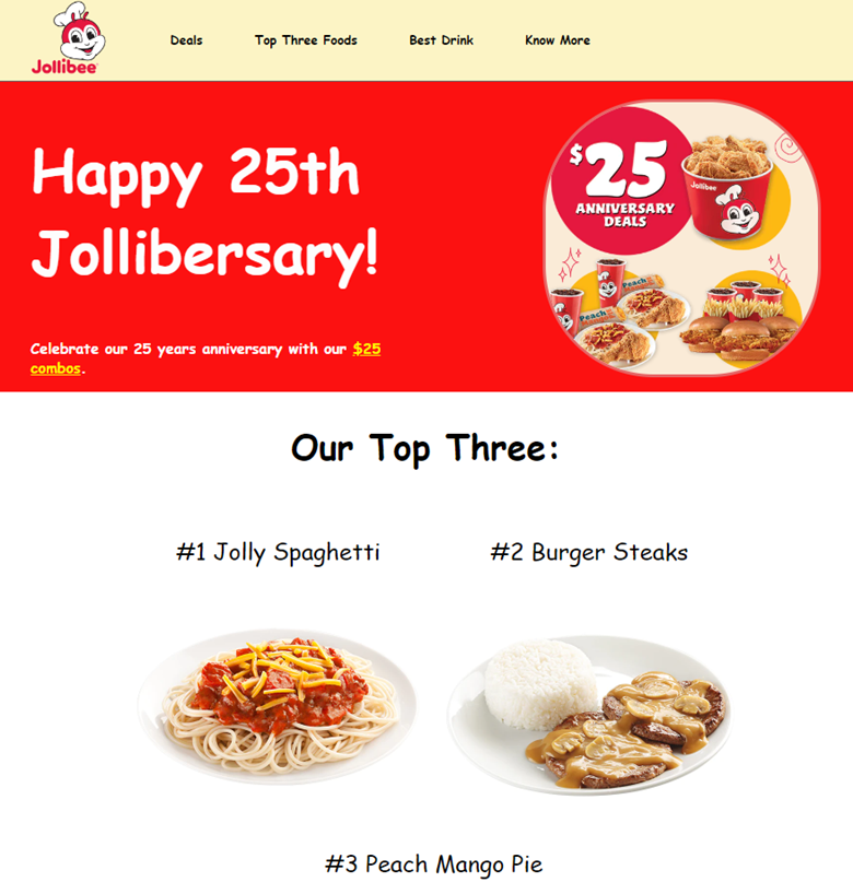 Jollibee Product Page